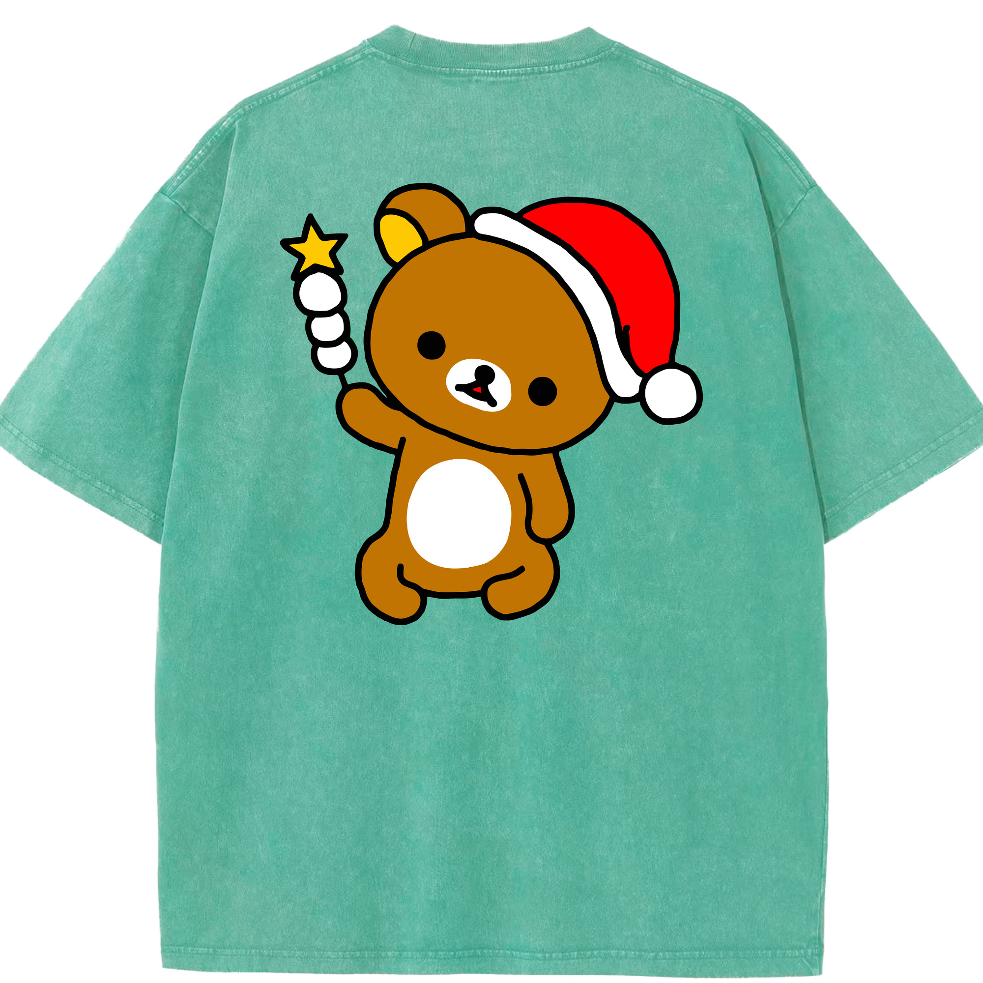 （画像用） リラックマ リラックマ キイロイトリ Rilakkuma Korilakkuma Kiiroitori 綿100% ヴィンテージ風 半袖Tシャツ（背面プリント）